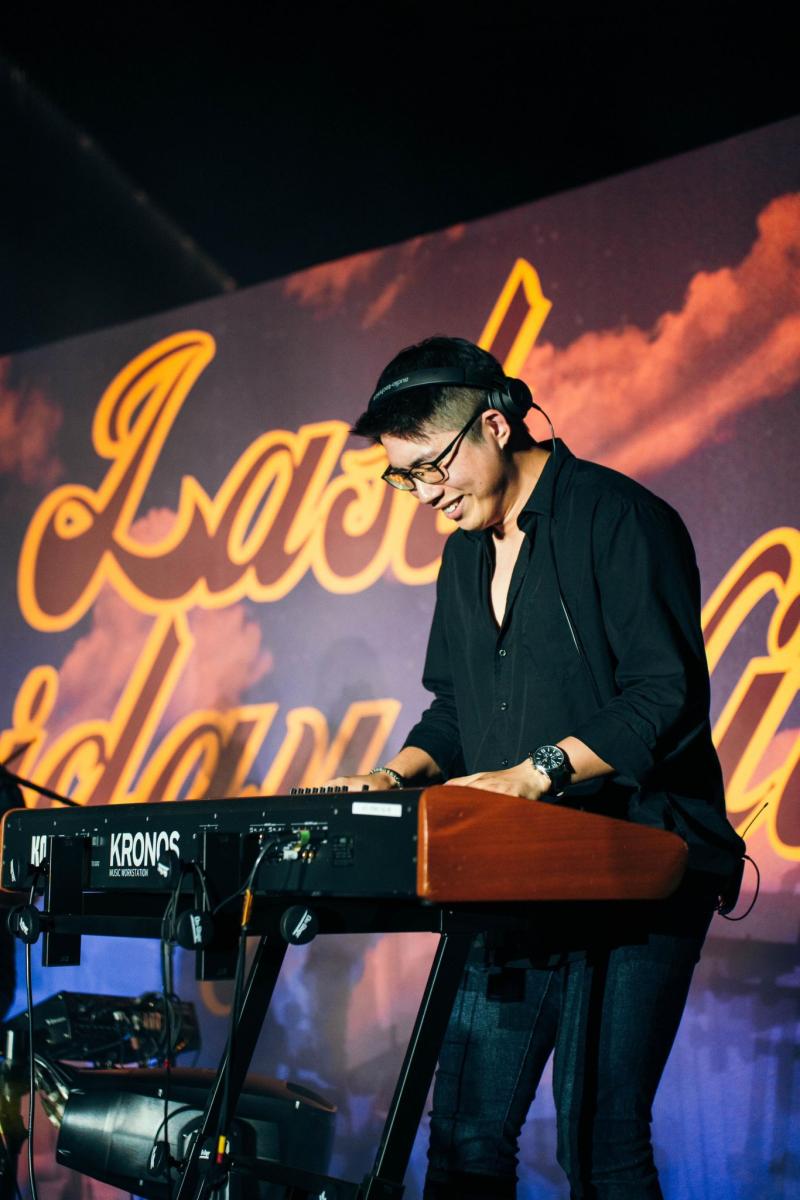Student performing at an event