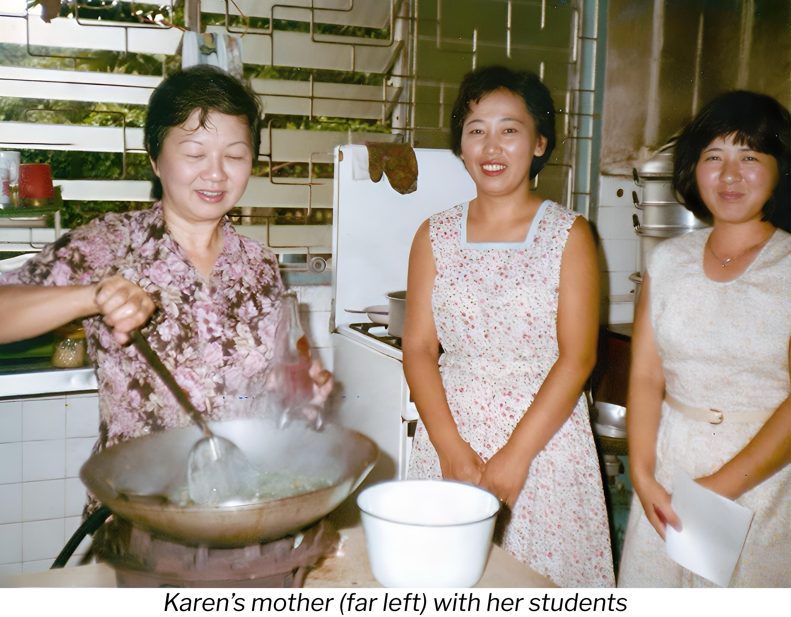 Karen's mother with her students